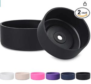 Black silicone tumbler boots sold as a two-count, with color-swatch options