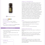 doTERRA Cardamom essential oil bottle shown with its product information sheet