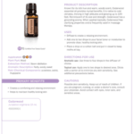 doTERRA Cedarwood essential oil bottle shown with its product information sheet