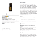 doTERRA Helichrysum essential oil bottle shown with its product information sheet