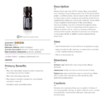 doTERRA Juniper Berry essential oil bottle shown with its product information sheet