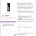 doTERRA Pink Pepper essential oil bottle shown with its product information sheet