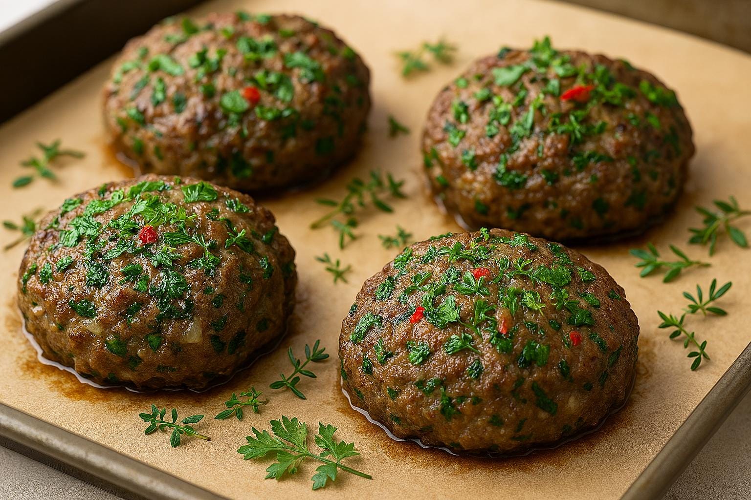 German-Style Beef Patties with Mustard Seeds