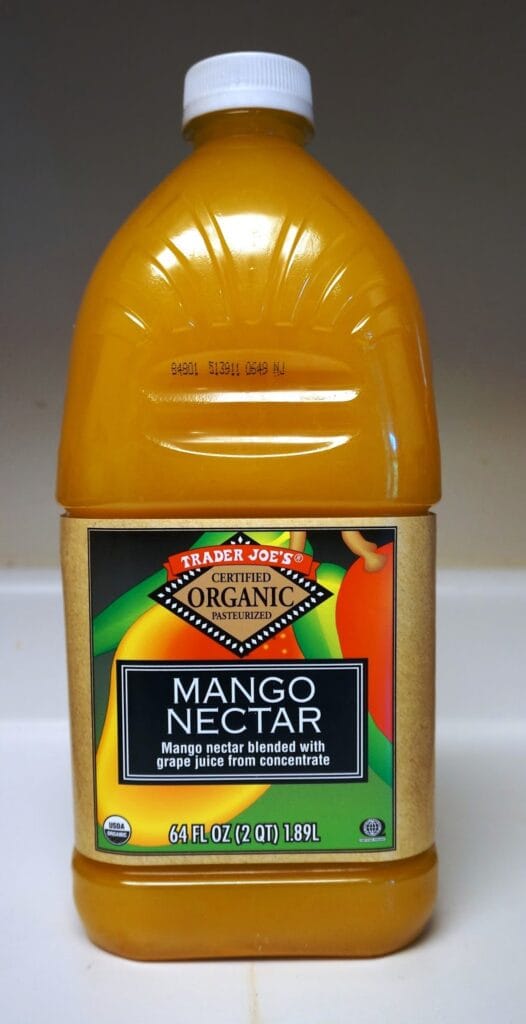 Bottle of Trader Joe’s Organic Mango Nectar, 64 fl oz