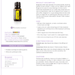doTERRA Bergamot essential oil bottle shown with its product information sheet