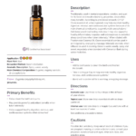 doTERRA Clove essential oil bottle shown with its product information sheet