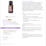 doTERRA Clary Sage essential oil bottle shown with its product information sheet