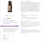 doTERRA Ginger essential oil bottle shown with its product information sheet
