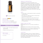 doTERRA Wild Orange essential oil bottle shown with its product information sheet