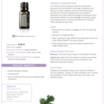 doTERRA White Fir essential oil bottle shown with its product information sheet