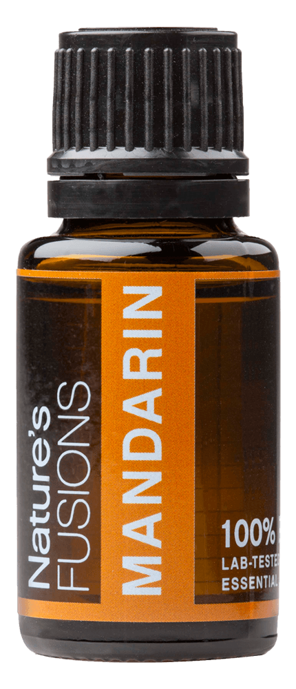Nature&rsquo;s Fusions Mandarin 15 mL essential oil bottle