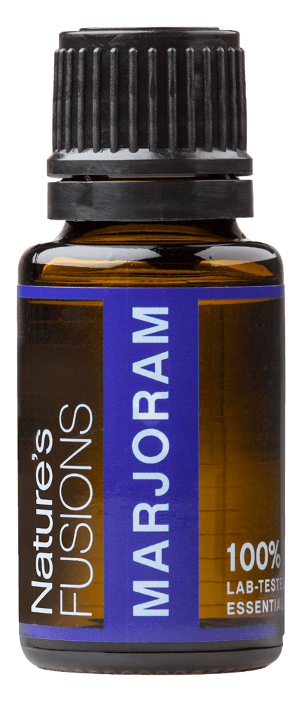 Nature&rsquo;s Fusions Marjoram 15 mL essential oil bottle