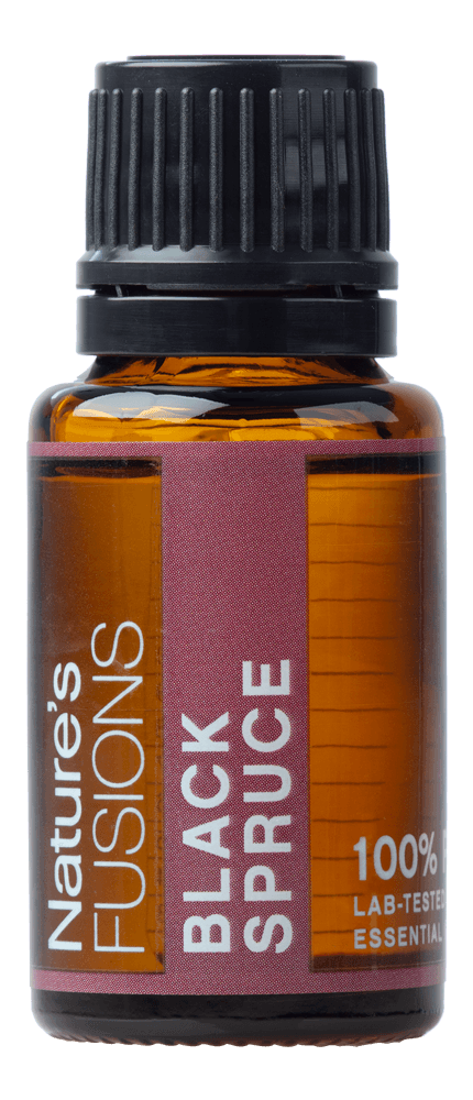 Nature&rsquo;s Fusions Black Spruce 15 mL essential oil bottle