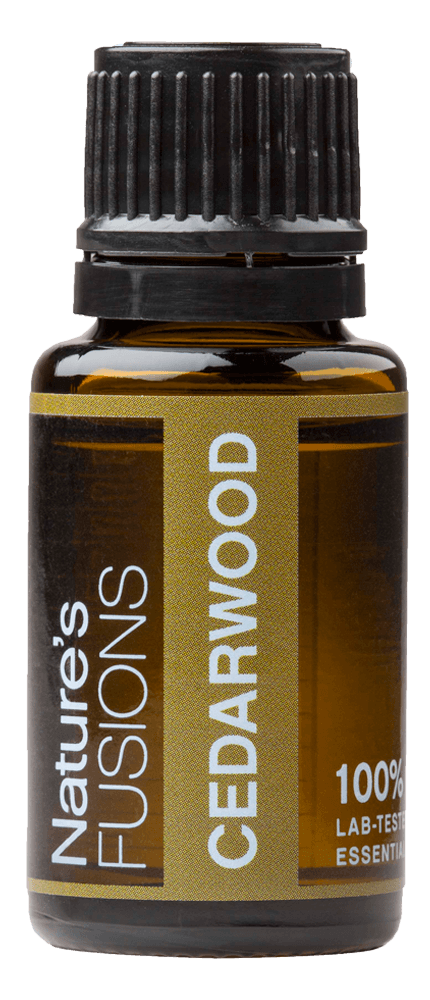 Nature’s Fusions Cedarwood 15 mL essential oil bottle