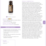 doTERRA Copaiba essential oil bottle shown with its product information sheet