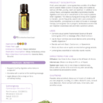 doTERRA Lemongrass essential oil bottle shown with its product information sheet