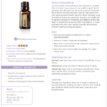 doTERRA Myrrh essential oil bottle shown with its product information sheet