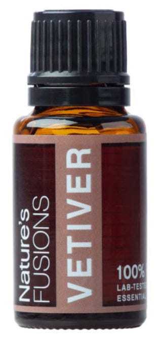 Nature’s Fusions Vetiver 15 mL essential oil bottle