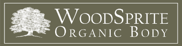 WoodSprite Organic Body logo featuring a stylized tree