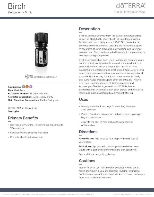 Birch Essential Oil by doTERRA - 5ml - Image 2