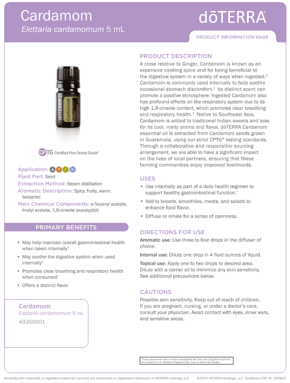 Cardamom Essential Oil by doTERRA - 5ml - Image 3