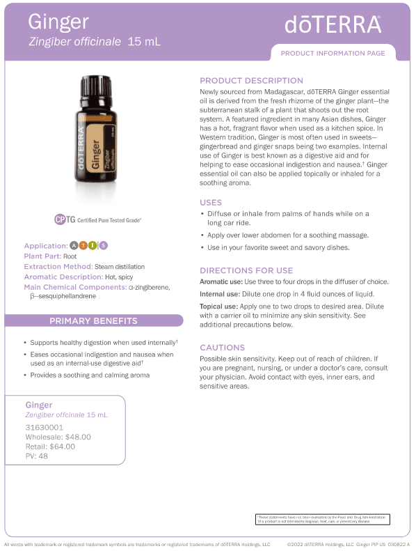 Ginger Essential Oil by doTERRA - 15ml - Image 3