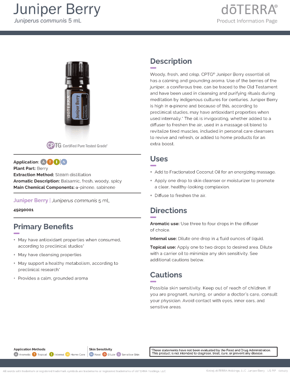 Juniper Berry Essential Oil by doTERRA - 5ml - Image 3