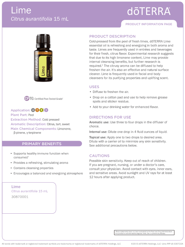 Lime Essential Oil by doTERRA - 15ml - Image 2