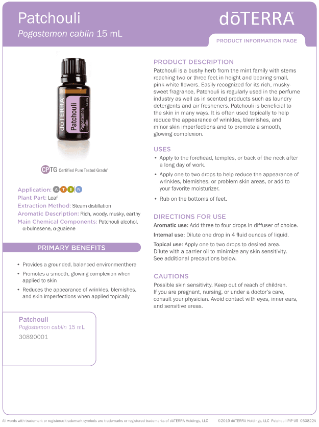 Patchouli Essential Oil by doTERRA - 15ml - Image 2